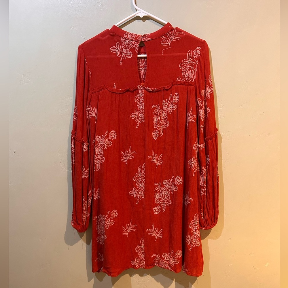Lulus Burnt Orange Long Sleeve Shift Dress Women’s Size Small - Picture 4 of 5